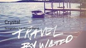  Presentation with inspirational - Presentation design consisting of inspirational typographic quote - travel by water background and a light blue colored foreground