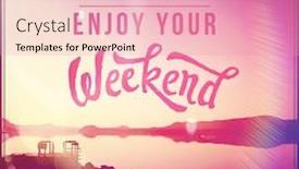  Presentation with lighting effects - Presentation theme having inspirational typographic quote with lighting effects - enjoy your weekend background and a coral colored foreground