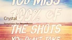  Presentation with lighting effects - Audience pleasing slides consisting of inspirational typographic quote with lighting effects - you miss 10 of the shots you don't take backdrop and a lemonade colored foreground