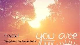  Presentation with inspirational - Presentation theme having sunset - you are my sunshine background and a coral colored foreground