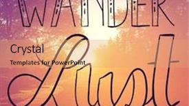  Presentation with quote - PPT theme consisting of inspirational typographic quote with sunset - wander lust background and a coral colored foreground