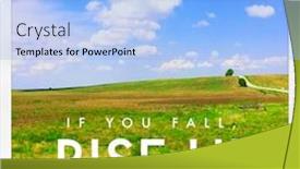  Presentation with rise - Amazing slide deck having inspirational typographic quote - if you fail rise up touch the sky backdrop and a light blue colored foreground