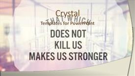  Presentation with quote - Colorful theme enhanced with inspirational typographic quote - that which does not kill us makes us stronger backdrop and a sky blue colored foreground