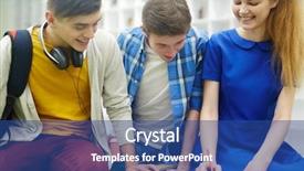  Presentation with millennial students - Audience pleasing presentation theme consisting of inspire conversation - happy students spending break backdrop and a ocean colored foreground