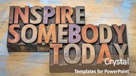  Presentation with inspire - Audience pleasing PPT theme consisting of inspire somebody today - motivational text backdrop and a coral colored foreground