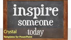  Presentation with inspire - PPT theme featuring inspire someone today - motivational phrase on a vintage slate blackboard background and a tawny brown colored foreground