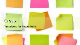  Presentation with paper clip notes - Colorful PPT theme enhanced with inspired design inspiration - colored notes paper backdrop and a blonde colored foreground