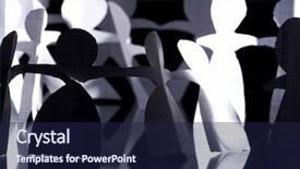  Presentation with crowd - Amazing presentation having inspired leadership - crowd of paper people keeping backdrop and a  colored foreground