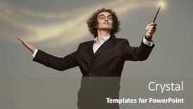  Presentation with conductor - PPT theme having inspired-male-conductor-waves background and a  colored foreground