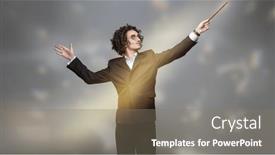  Presentation with conductor - PPT layouts having inspired-male-conductor-waves background and a gray colored foreground