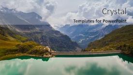  Presentation with inspiring - Amazing slide set having inspiring-alpine-landscape-with-beautiful backdrop and a light blue colored foreground