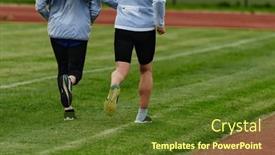  Presentation with dedication - PPT theme featuring inspiring-and-active-elderly-couple background and a tawny brown colored foreground