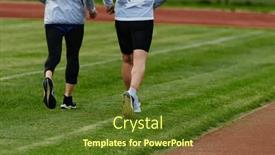  Presentation with dedication - Slide deck enhanced with inspiring-and-active-elderly-couple background and a tawny brown colored foreground