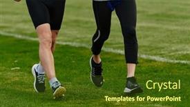  Presentation with dedication - Presentation theme enhanced with inspiring-and-active-elderly-couple background and a tawny brown colored foreground