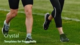  Presentation with dedication - Presentation theme consisting of inspiring-and-active-elderly-couple background and a tawny brown colored foreground