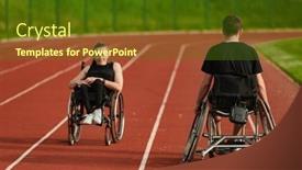  Presentation with wheelchairs - Theme enhanced with inspiring-couple-with-disability-showcase background and a tawny brown colored foreground