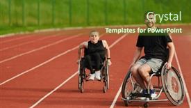  Presentation with wheelchairs - Presentation theme having inspiring-couple-with-disability-showcase background and a tawny brown colored foreground