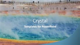  Presentation with inspiring - Presentation theme consisting of inspiring natural background pools and geysers fields in yellowstone national park usa background and a teal colored foreground