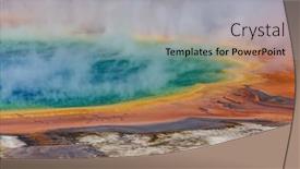  Presentation with natural park yellowstone - Amazing presentation theme having inspiring natural background pools and geysers fields in yellowstone national park usa backdrop and a light gray colored foreground