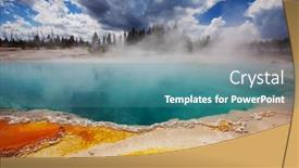  Presentation with natural park yellowstone - Cool new slides with inspiring-natural-background-pools backdrop and a teal colored foreground