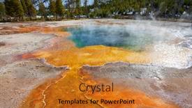  Presentation with natural park yellowstone - Cool new presentation theme with inspiring-natural-background-pools backdrop and a gold colored foreground