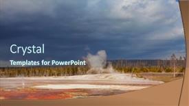  Presentation with natural park yellowstone - Presentation design with inspiring-natural-background-pools background and a ocean colored foreground