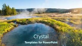  Presentation with natural park yellowstone - PPT theme enhanced with inspiring-natural-background-pools background and a ocean colored foreground