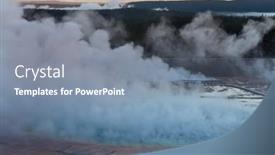  Presentation with natural park yellowstone - Presentation theme having inspiring-natural-background-pools background and a seafoam green colored foreground