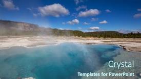 Presentation with natural park yellowstone - Slides consisting of inspiring-natural-background-pools background and a ocean colored foreground