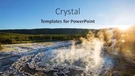  Presentation with natural park yellowstone - PPT layouts featuring inspiring-natural-background-pools background and a light blue colored foreground