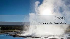  Presentation with natural park yellowstone - Presentation theme with inspiring-natural-background-pools background and a light blue colored foreground