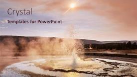  Presentation with natural park yellowstone - Presentation featuring inspiring-natural-background-pools background and a soft green colored foreground