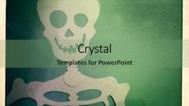  Presentation with skeleton - Colorful slides enhanced with instagram filtered image of a halloween skeleton hanging on a wall backdrop and a seafoam green colored foreground