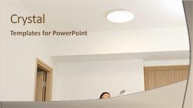  Presentation with asian nurse helps a man - Theme enhanced with install lamp onto the ceiling background and a lemonade colored foreground