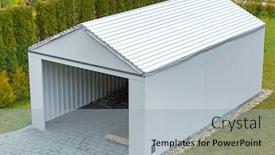  Presentation with elements - Presentation theme enhanced with installation-of-a-new-garage background and a light gray colored foreground