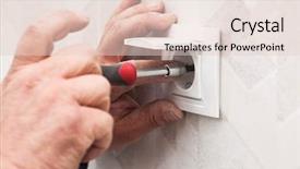  Presentation with electrical - Audience pleasing presentation design consisting of installation of electrical sockets backdrop and a lemonade colored foreground