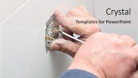  Presentation with electrical - Presentation consisting of installation of electrical sockets background and a lemonade colored foreground