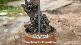  Presentation with concrete construction - Cool new presentation theme with installation of piles foundation filling backdrop and a coral colored foreground