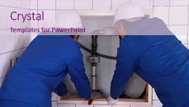  Presentation with plumbing - Audience pleasing presentation design consisting of plumber is posing - installation of plumbing backdrop and a lemonade colored foreground