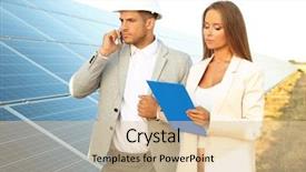  Presentation with solar panel - Audience pleasing PPT theme consisting of installation of solar panel backdrop and a lemonade colored foreground