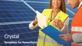  Presentation with solar - Slides consisting of installation of solar panel background and a ocean colored foreground