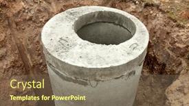  Presentation with sewage - Presentation featuring installation-of-underground-tank background and a violet colored foreground