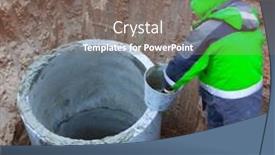  Presentation with sewage - Presentation enhanced with installation-of-underground-tank background and a gray colored foreground