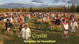  Presentation with finland - Cool new slide set with installation-silent-people-at-sunset backdrop and a tawny brown colored foreground