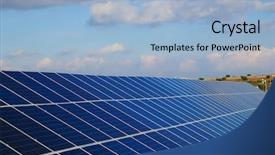  Presentation with solar power - Amazing theme having installation solarcell - solar power plant solar panels backdrop and a light blue colored foreground
