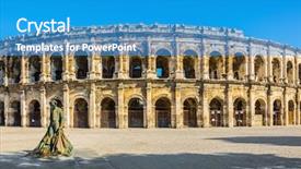  Presentation with roman column - Theme having installed in the square roman background and a teal colored foreground