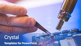  Presentation with cpu - Presentation theme enhanced with installing a chip on cpu background and a teal colored foreground