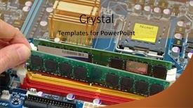  Presentation with computer motherboard - Presentation theme having installing computer ram on a motherboard background and a gold colored foreground