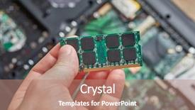  Presentation with module - Audience pleasing presentation consisting of installing memory module backdrop and a coral colored foreground