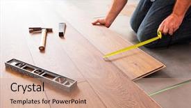  Presentation with floor - Cool new presentation design with installing new laminated wooden floor backdrop and a coral colored foreground